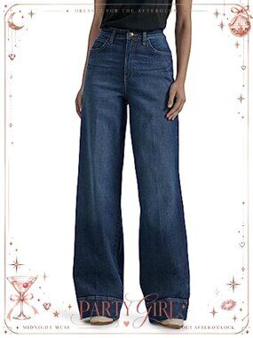 High Rise Trouser Jeans Stretch Denim Pleated Front 5 Pocket Casual